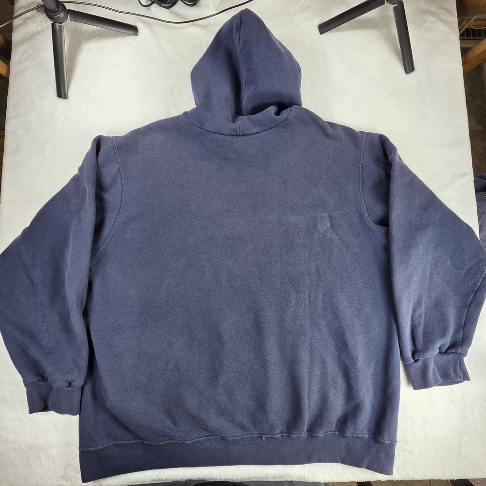 Vintage Nike Hoodie Centered Spell Out Nike Logo Men Sz XL Fleece Pullover Navy‎ - Picture 5 of 7